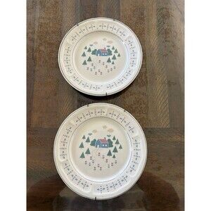 Set Of 2 Sango Stoneware “Home Sweet Home” 1987 Made In Indonesia Vintage Plate